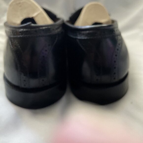 Allen Edmonds 10.5 W Bridgeton Black Leather Fringe Tassels Slip On Loafers USA - Picture 7 of 13